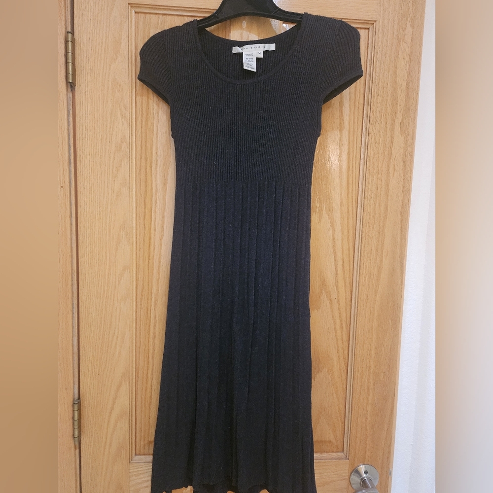 Max Studio Gray Ribbed Knit Dress